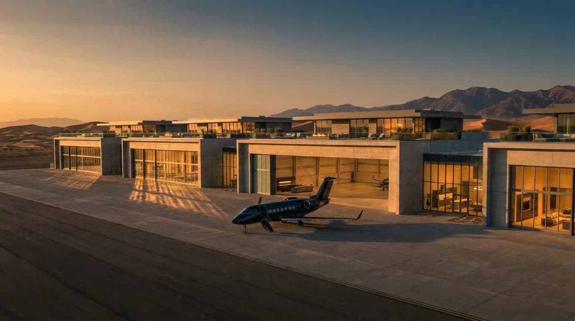 Private hangar exterior