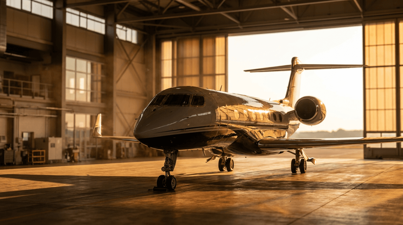 Aircraft in hangar